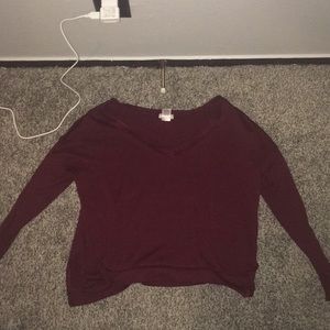 Off shoulder maroon top